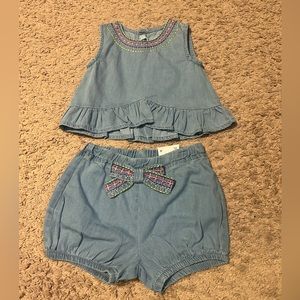 NWT 12 Month Denim Set- Tank and Bottoms